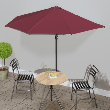 Sombrilla balcón semicircular aluminio burdeos 300x155x223 cm de vidaXL, Sombrillas - Ref: Foro24-312502, Precio: 61,81 €, De...