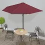 Sombrilla balcón semicircular aluminio burdeos 300x155x223 cm de vidaXL, Sombrillas - Ref: Foro24-312502, Precio: 60,28 €, De...