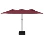 Sombrilla doble con luces LED rojo burdeos 449x245 cm de vidaXL, Sombrillas - Ref: Foro24-362957, Precio: 217,51 €, Descuento: %