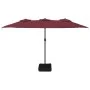 Sombrilla doble con luces LED rojo burdeos 449x245 cm de vidaXL, Sombrillas - Ref: Foro24-362957, Precio: 208,18 €, Descuento: %