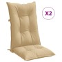 Cojines silla respaldo alto 2 uds tela beige melange 120x50x7cm de vidaXL, Cojines para sillas y sofás - Ref: Foro24-4002355,...