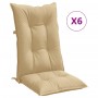 Cojines silla respaldo alto 6 uds tela beige melange 120x50x7cm de vidaXL, Cojines para sillas y sofás - Ref: Foro24-4002357,...