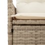 Silla de jardín reclinable con cojines ratán sintético beige de vidaXL, Sillas de jardín - Ref: Foro24-365641, Precio: 112,43...