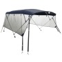 Toldo bimini 4 arcos con paredes laterales de malla de vidaXL, Cubiertas para almacenamiento de barcas - Ref: Foro24-94856, P...