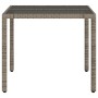 Mesa de jardín superficie de vidrio ratán PE gris 90x90x75 cm de vidaXL, Mesas de jardín - Ref: Foro24-365588, Precio: 109,83...