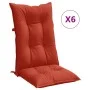 Cojines silla respaldo alto 6 uds tela rojo melange 120x50x7 cm de vidaXL, Cojines para sillas y sofás - Ref: Foro24-4002366,...
