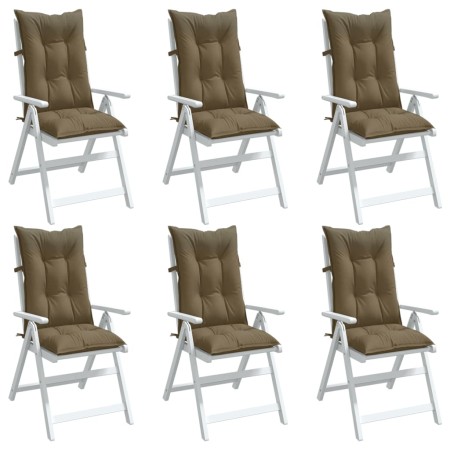 Cojines para silla respaldo alto 6 uds tela gris taupe melange de vidaXL, Cojines para sillas y sofás - Ref: Foro24-4002372, ...