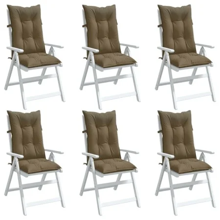Cojines para silla respaldo alto 6 uds tela gris taupe melange de vidaXL, Cojines para sillas y sofás - Ref: Foro24-4002372, ...