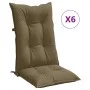 Cojines para silla respaldo alto 6 uds tela gris taupe melange de vidaXL, Cojines para sillas y sofás - Ref: Foro24-4002372, ...