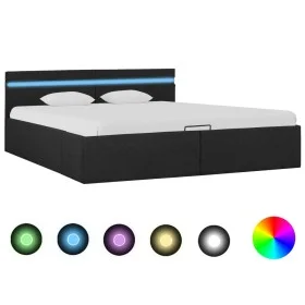 Cama hidráulica con almacenaje y LED tela gris oscuro 160x200cm de vidaXL, Camas y somieres - Ref: Foro24-285604, Precio: 343...