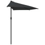 Sombrilla balcón semicircular palo aluminio negro 300x155x223cm de vidaXL, Sombrillas - Ref: Foro24-312504, Precio: 69,07 €, ...