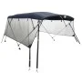 Toldo bimini 3 arcos con paredes laterales de malla de vidaXL, Cubiertas para almacenamiento de barcas - Ref: Foro24-94843, P...