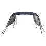 Toldo bimini 4 arcos con paredes laterales de malla de vidaXL, Cubiertas para almacenamiento de barcas - Ref: Foro24-94857, P...