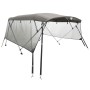 Toldo bimini 3 arcos con paredes laterales de malla de vidaXL, Cubiertas para almacenamiento de barcas - Ref: Foro24-94848, P...