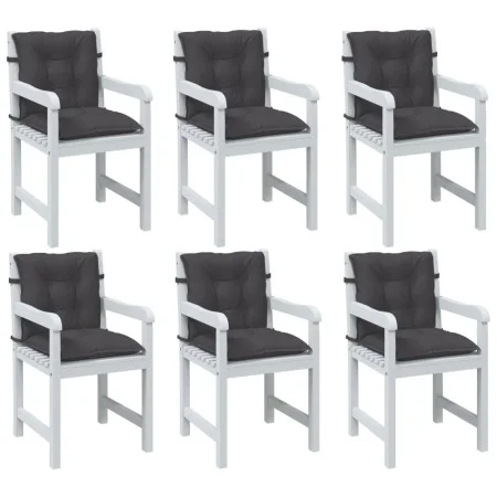 Cojines silla respaldo bajo 6 ud tela gris antracita melange de vidaXL, Cojines para sillas y sofás - Ref: Foro24-4002378, Pr...