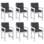 Cojines silla respaldo bajo 6 ud tela gris antracita melange de vidaXL, Cojines para sillas y sofás - Ref: Foro24-4002378, Pr...