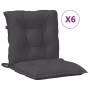 Cojines silla respaldo bajo 6 ud tela gris antracita melange de vidaXL, Cojines para sillas y sofás - Ref: Foro24-4002378, Pr...