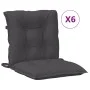 Cojines silla respaldo bajo 6 ud tela gris antracita melange de vidaXL, Cojines para sillas y sofás - Ref: Foro24-4002378, Pr...