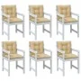 Cojines silla respaldo bajo 6 ud tela beige melange 100x50x7 cm de vidaXL, Cojines para sillas y sofás - Ref: Foro24-4002390,...