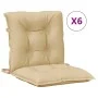 Cojines silla respaldo bajo 6 ud tela beige melange 100x50x7 cm de vidaXL, Cojines para sillas y sofás - Ref: Foro24-4002390,...