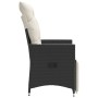 Sillón reclinable de jardín con cojines ratán sintético negro de vidaXL, Sillas de jardín - Ref: Foro24-365659, Precio: 124,4...