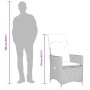 Sillones reclinables jardín con cojines marrones 2 uds ratán PE de vidaXL, Sillas de jardín - Ref: Foro24-365646, Precio: 227...