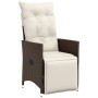 Sillones reclinables jardín con cojines marrones 2 uds ratán PE de vidaXL, Sillas de jardín - Ref: Foro24-365667, Precio: 237...