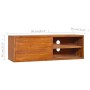 Mueble de TV de pared madera maciza de teca 90x30x30 cm de vidaXL, Muebles TV - Ref: Foro24-289084, Precio: 95,95 €, Descuent...