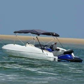 Toldo bimini 3 arcos con paredes laterales de malla de vidaXL, Cubiertas para almacenamiento de barcas - Ref: Foro24-94845, P...