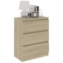 Aparador de madera contrachapada color roble Sonoma 60x35x76 cm de vidaXL, Aparadores - Ref: Foro24-801385, Precio: 79,28 €, ...