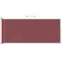 Toldo lateral retráctil para patio rojo 220x500 cm de vidaXL, Sombrillas - Ref: Foro24-313434, Precio: 114,84 €, Descuento: %