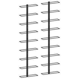 Botelleros de pared para 18 botellas 2 unidades hierro negro de vidaXL, Botelleros - Ref: Foro24-289562, Precio: 71,66 €, Des...