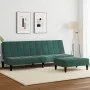 Sofá cama de 2 plazas con taburete terciopelo verde oscuro de vidaXL, Sofás - Ref: Foro24-3258094, Precio: 310,79 €, Descuent...