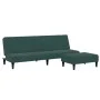 Sofá cama de 2 plazas con taburete terciopelo verde oscuro de vidaXL, Sofás - Ref: Foro24-3258094, Precio: 310,79 €, Descuent...