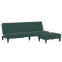 Sofá cama de 2 plazas con taburete terciopelo verde oscuro de vidaXL, Sofás - Ref: Foro24-3258094, Precio: 298,98 €, Descuent...