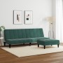 Sofá cama de 2 plazas con taburete terciopelo verde oscuro de vidaXL, Sofás - Ref: Foro24-3258094, Precio: 298,98 €, Descuent...