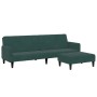 Sofá cama de 2 plazas con taburete terciopelo verde oscuro de vidaXL, Sofás - Ref: Foro24-3258100, Precio: 338,29 €, Descuent...