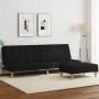 Sofá cama de 2 plazas con taburete tela negro de vidaXL, Sofás - Ref: Foro24-3258087, Precio: 309,13 €, Descuento: %