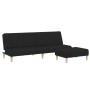Sofá cama de 2 plazas con taburete tela negro de vidaXL, Sofás - Ref: Foro24-3258087, Precio: 309,13 €, Descuento: %