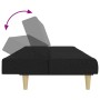 Sofá cama de 2 plazas con taburete tela negro de vidaXL, Sofás - Ref: Foro24-3258087, Precio: 309,13 €, Descuento: %