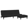 Sofá cama de 2 plazas con taburete terciopelo negro de vidaXL, Sofás - Ref: Foro24-3258095, Precio: 308,14 €, Descuento: %