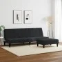 Sofá cama de 2 plazas con taburete terciopelo negro de vidaXL, Sofás - Ref: Foro24-3258095, Precio: 308,14 €, Descuento: %