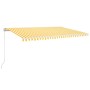 Toldo retráctil manual con LED azul y blanco 500x350 cm de vidaXL, Toldos - Ref: Foro24-3069023, Precio: 479,72 €, Descuento: %