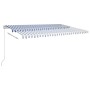 Toldo retráctil manual con LED azul y blanco 500x350 cm de vidaXL, Toldos - Ref: Foro24-3069021, Precio: 470,12 €, Descuento: %