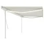Toldo manual retráctil con luz LED crema 5x3,5 m de vidaXL, Toldos - Ref: Foro24-3070062, Precio: 571,62 €, Descuento: %