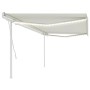 Toldo manual retráctil con luz LED crema 5x3,5 m de vidaXL, Toldos - Ref: Foro24-3070062, Precio: 571,04 €, Descuento: %