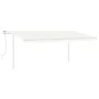 Toldo manual retráctil con luz LED crema 5x3,5 m de vidaXL, Toldos - Ref: Foro24-3070062, Precio: 571,62 €, Descuento: %