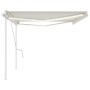 Toldo manual retráctil con luz LED crema 5x3,5 m de vidaXL, Toldos - Ref: Foro24-3070062, Precio: 571,04 €, Descuento: %