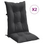 Cojines silla respaldo alto 2 uds tela gris antracita melange de vidaXL, Cojines para sillas y sofás - Ref: Foro24-4002343, P...