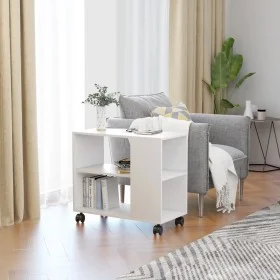Mesa auxiliar de madera contrachapada blanco 70x35x55 cm de vidaXL, Mesas auxiliares - Ref: Foro24-802120, Precio: 46,74 €, D...